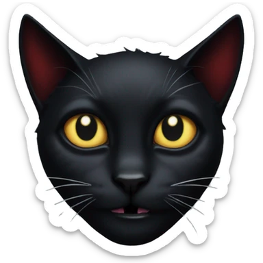 Vampiric black cat sticker