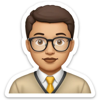 Lightskin buff nerd teacher sticker