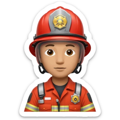 Firefighter wearing helmets sticker