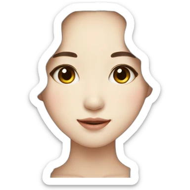 Pretty Korean girl with long wavy hair sticker