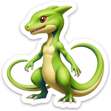 Mewtwo-Salandit-Treecko-Kecleon-Fakémon-Pokémon-hybrid-creature (full body)  sticker