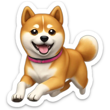 running shiba dog sticker