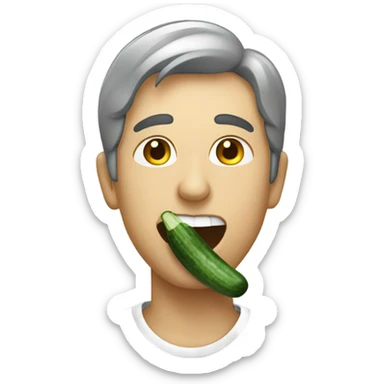 Eating a cucumber sticker