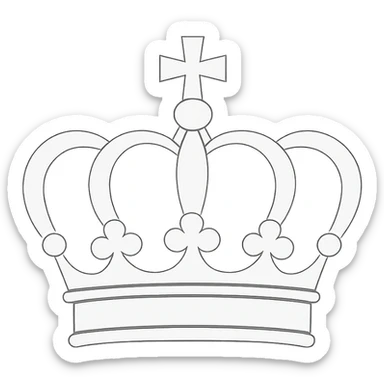 a white crown, classic royal style, simple and elegant, no background sticker
