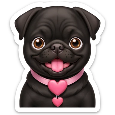 black pug valentines sticker