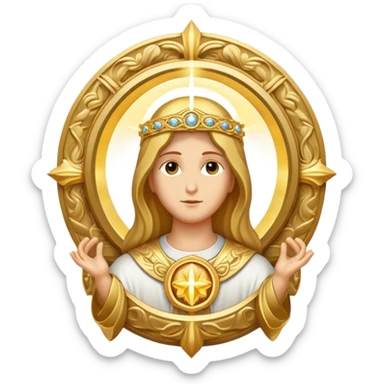 holy saint emblem with halo and divine light sticker