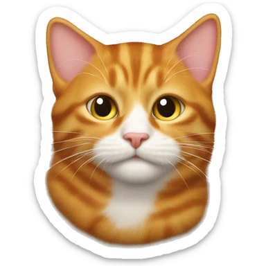 ginger cat lies on its back sticker