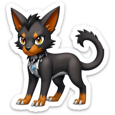 Cool edgy Torracat-Houndour-Digimon, full body sticker