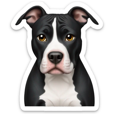 Black with white spot pitbull sticker