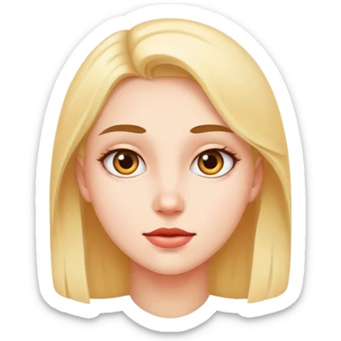 Girl with man face sticker