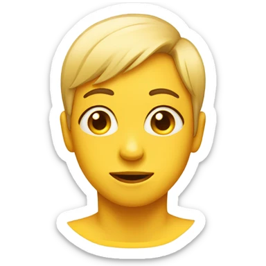 A yellow emoji with side eye and some blush sticker