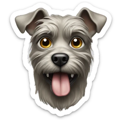 create an emoji of the ugliest dog in the world in metallic colors sticker