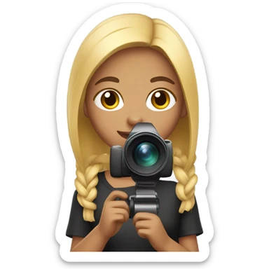girl with video camera sticker