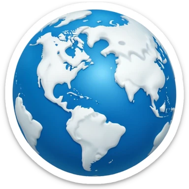 sphere globe planet, surface covered with white gas sticker