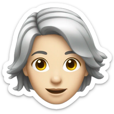 caucasian female diver with grey hair sticker