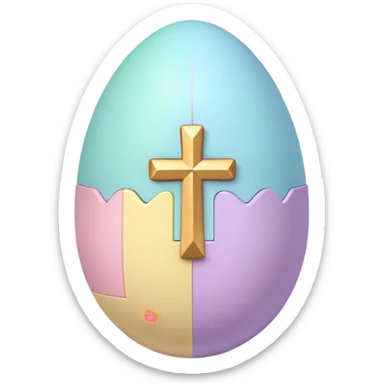 Colorful Easter egg with small Christian crosses sticker