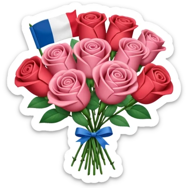 SPAM MEAT rose bouquet wrapped in french flag sticker