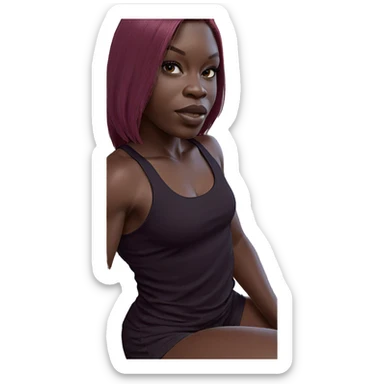 realistic girl in tank top sticker