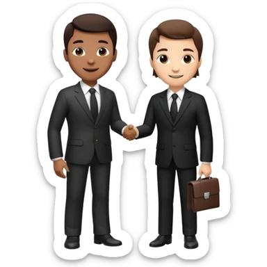 meeting between a customer and a CEO sticker