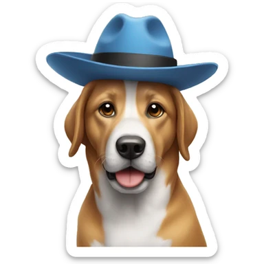 un chien avec un chapeau sticker