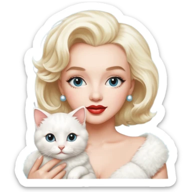 Marilyn Monroe, with cute cat sticker