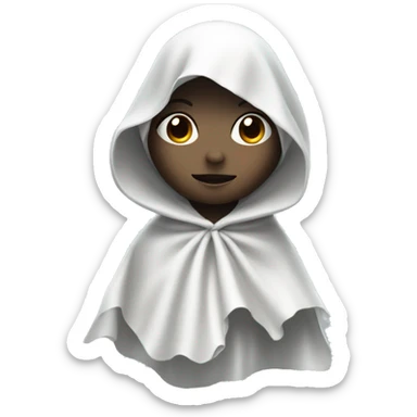 Ghost girl with head cover with white cloth sticker