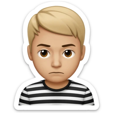 
black and white striped shirt criminal emoji sticker