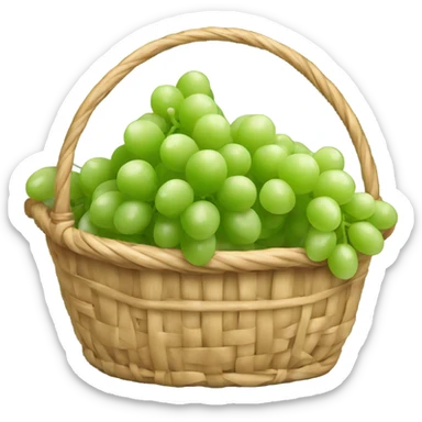 Basket of green grapes sticker