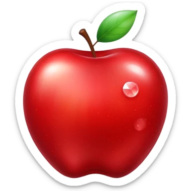 crystal red apple sticker