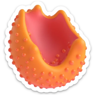 simple 3D illustration of a biomembrane with double phospholipid layer and a channel protein, clean and easy to interpret, educational sticker