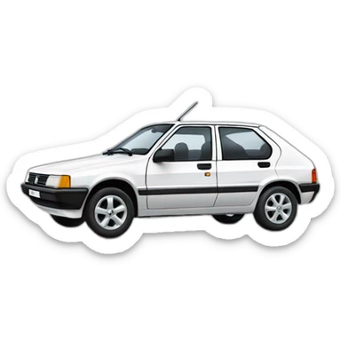 white peugeot 309 sticker