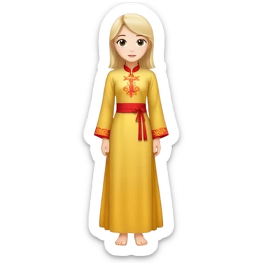 vietnamese ao dai full body on teenage white girl sticker