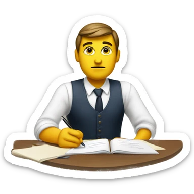 guy with a worry face writing a to do list with a parisian decor back sticker