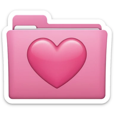 file folder pink with heart sticker