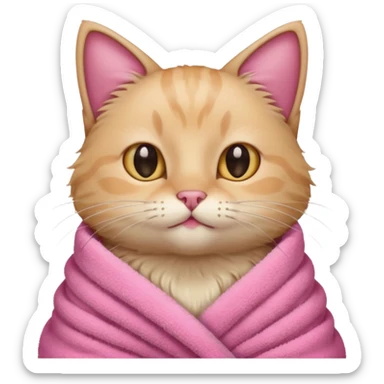 Кот в розовом полотенце sticker