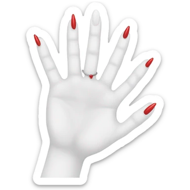 White hand Longer Red sharp nails sticker