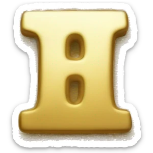 small letter i in gold coin sticker