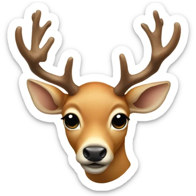 Deer growing mushrooms on its antlers sticker