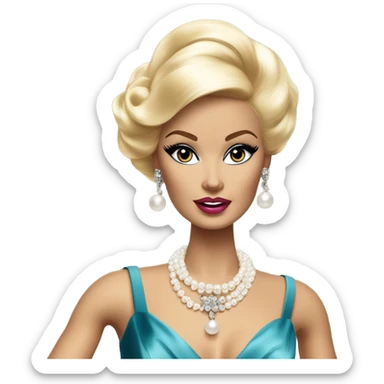 1960's blonde Barbie glamorous Hollywood actress  sticker