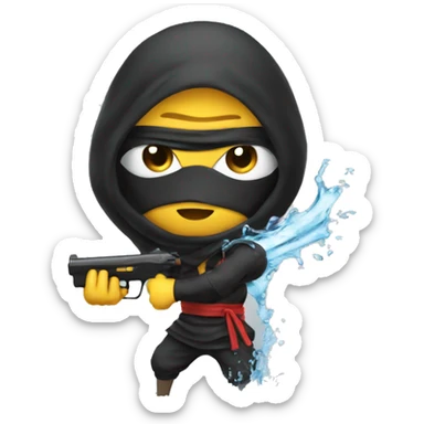 Ninja with water gun sticker