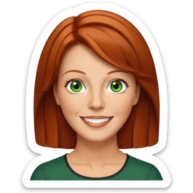 Anni-Frid Lyngstad with green eyes, reddish-brown hair sticker