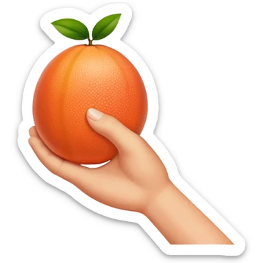 2 fingers going inside a grape fruit  sticker