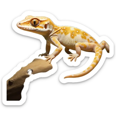 Cinematic Noble Gecko Portrait Emoji, Poised and sleek, with a compact, agile body adorned with textured, mottled scales and luminous, alert eyes accentuated by delicate toe pads and subtle patterning, Simplified yet sharp and sophisticated features, highly detailed, glowing with a soft, ambient jungle glow, high shine, intelligent and vigilant, stylized with an air of exotic elegance, focused and precise, soft glowing outline, capturing the essence of a watchful reptilian guardian that seems ready to scamper out of the screen with effortless agility! sticker