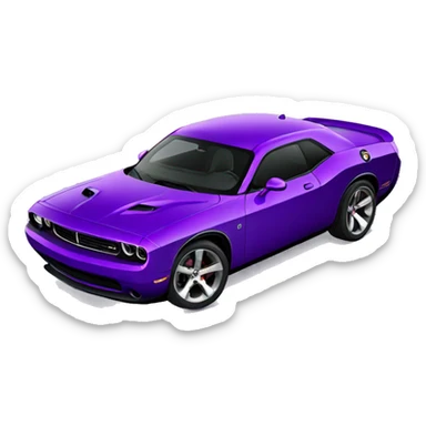 Dodge challenger in purple  sticker