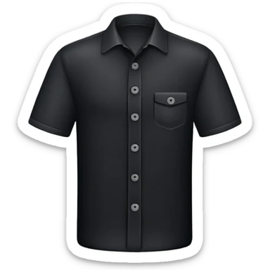 black shirt button emoji with four holes sticker