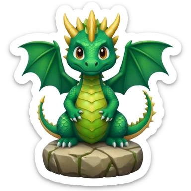 A cute dragon sitting on a throne sticker