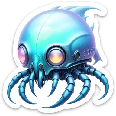 Apocalyptic dystopian foggy steamy iridescent aesthetic-scenery-Fakémon-creature sticker