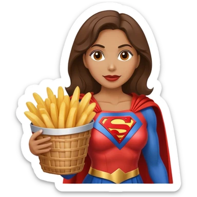 French fries superwoman sticker