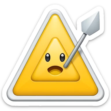 Hace una imagen con un triángulo amarillo y que adentro tenga una flecha apuntando a la izquierda sticker