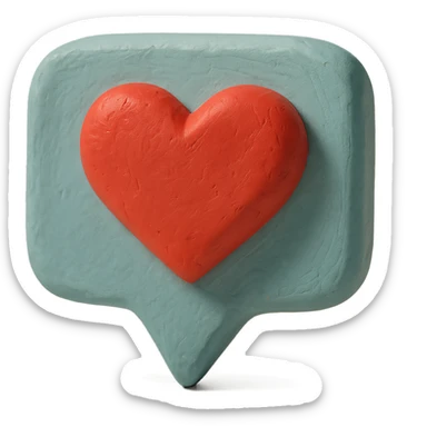 like icon, claymation style sticker